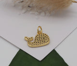 CZ Whale Charm, Sku#LK614