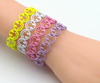 Colorful Enamel Smiley Face Adjustable Bracelet, Sku#X375