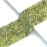 Olive Green Cubic Zirconia Round Faceted Beads, 2mm/3mm/4mm, Sku#U1499