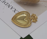 CZ Large Heart With Crown Charm, Sku#LK619