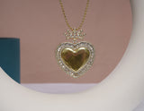 CZ Large Heart With Crown Charm, Sku#LK619