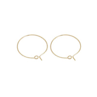 Thin Gold Round Hoop Earrings, Sku#LX389