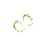 Round Clear CZ Cluster Gold Huggie Hoop Earrings, Sku#Y897