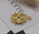 CZ Cross with Star Charm, Sku#LK623