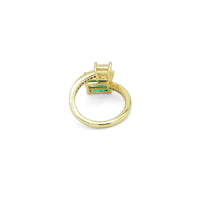 Gold Silver Green Clear Square CZ  Adjustable Ring, Sku#A134