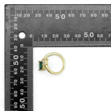 Gold Silver Green Clear Square CZ  Adjustable Ring, Sku#A134