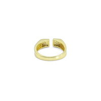 CZ Gold Cresent Moon Star Adjustable Ring, Sku#Y900