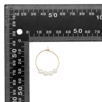 CZ Gold White Pearl Round Ring Hoop Earrings, Sku#EF467