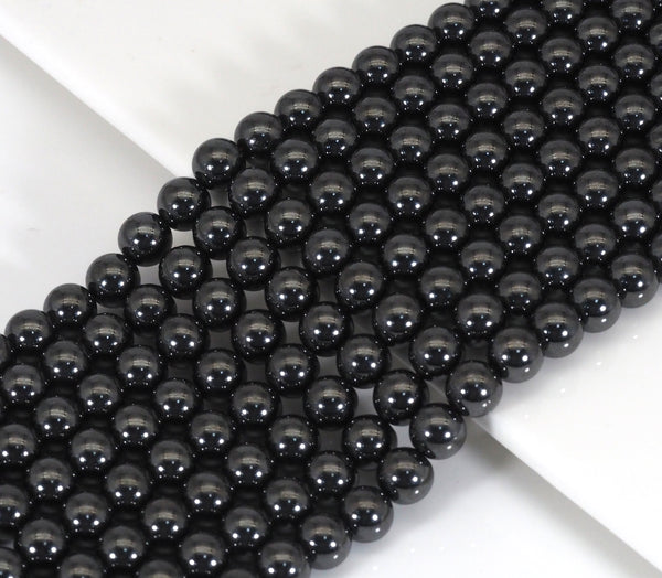 Genuine Magnetic Dark Gray Hematite Round Smooth Beads, 4mm/6mm/8mm, Sku#S152