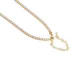 CZ Cresent Moon Tennis Chain Necklace,sku#LD378