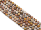 Natural Pink Brown African Agate Round Smooth Beads, Sku#U1324