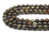 Natural Green Brown Brazil Opal Round Smooth Beads, Sku#U1322