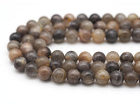 Natural Black Sunstone Round Smooth Beads, Sku#U1319