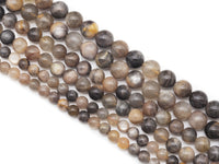 Natural Black Sunstone Round Smooth Beads, Sku#U1319