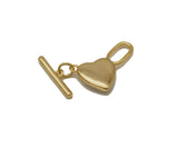 Gold Mother of Pearl Heart Toggle Clasps, Sku#ZX66