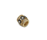 CZ Enamel Evil Eye On Tube Spacer Beads, Sku#LD275