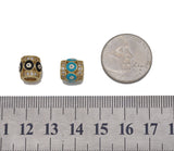 CZ Enamel Evil Eye On Tube Spacer Beads, Sku#LD275