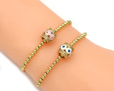 CZ Enamel Evil Eye On Tube Spacer Beads, Sku#LD275