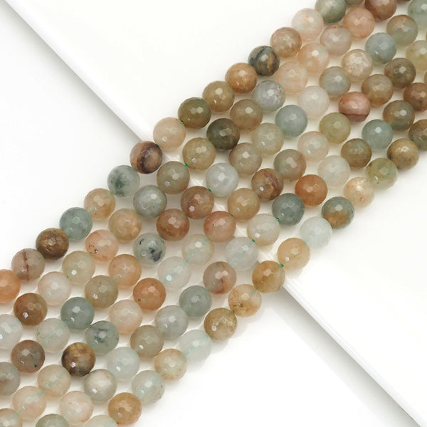 Genuine Mixed Quartz Round Faceted Beads, Sku#U1729