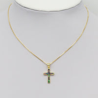 Abalone Pink White Blue Mother of pearl Cross Charm, Sku#LX391