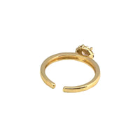 Gold CZ Round Diamond Adjustable Ring, Sku#LK802