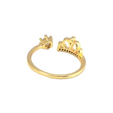Gold CZ Crown Adjustable Ring, Sku#LK798