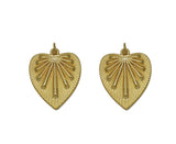 Gold Flower on Heart Charm, Sku#F1473