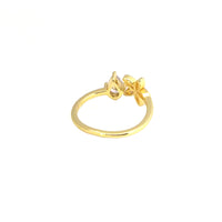Gold Teardrop CZ Flower Adjustable Ring, Sku#LK806