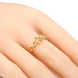 Gold CZ Heart Love You Adjustable Ring, Sku#LK804