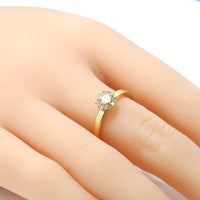 Gold CZ Round Diamond Adjustable Ring, Sku#LK802