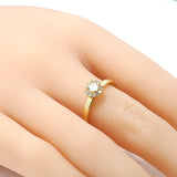 Gold CZ Round Diamond Adjustable Ring, Sku#LK802