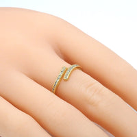 Gold CZ Wrap Adjustable Ring, Sku#LK793