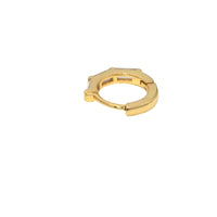 Gold Baguette CZ Round Hoop Earrings, Sku#Y774