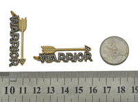 CZ Warrior Words with  Arrows Charm, Sku#F1483