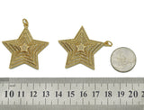 CZ Gold Five Point Star Charm, Sku#L659