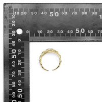 Gold /Silver CZ Oval Link Cross Adjustable Ring, Sku#ZX149