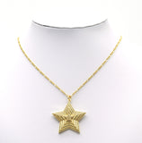 CZ Gold Five Point Star Charm, Sku#L659