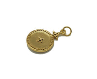 CZ Enamel North Star On Round Coin Charm, Sku#Y689