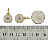 CZ Enamel North Star On Round Coin Charm, Sku#Y689