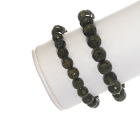 Genuine Chlorastvolite Round Faceted Stretchy Bracelet, 8mm/10mm, Sku#EF306