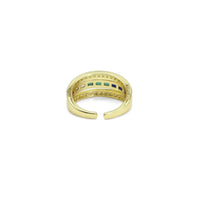 Gold Silver Colorful Baguette CZ Adjustable Ring, Sku#LX397