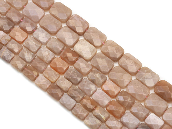Natural Quality Peach Moonstone Faceted Rectangle Beads, Sku#HY1