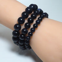 Blue Goldstone Round Smooth Stretchy Braclet, 8mm/10mm/12mm, Sku#EF299