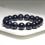 Blue Goldstone Round Smooth Stretchy Braclet, 8mm/10mm/12mm, Sku#EF299