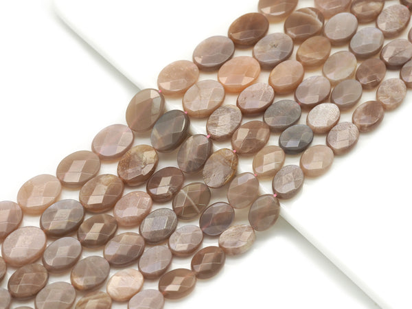 Natural Quality Faceted Oval Peach Moonstone Beads, SKu#HY6