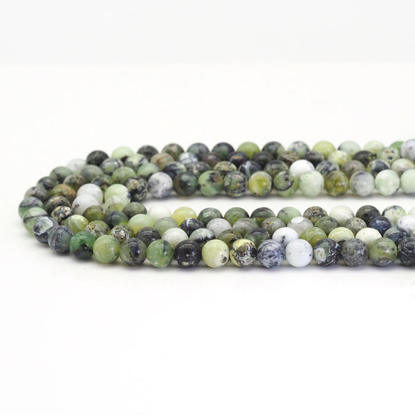 Genuine Green Opal Round Smooth Beads, Sku#U1732