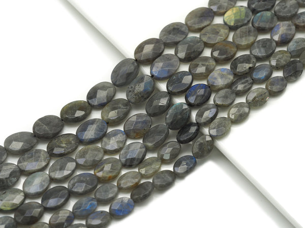 Natural Quality Faceted Oval Labradorite Beads, Sku#HY09