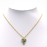 Gold Heart Pearl Charm, Sku#L664