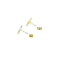 Gold CZ Spike Ear Climber Earrings, Sku#LD506
