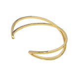 Clear CZ Gold Cross Adjustable Bracelet, Sku#LD403